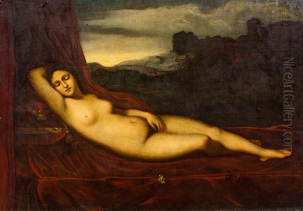 Reclining Venus Oil Painting by  Giorgione