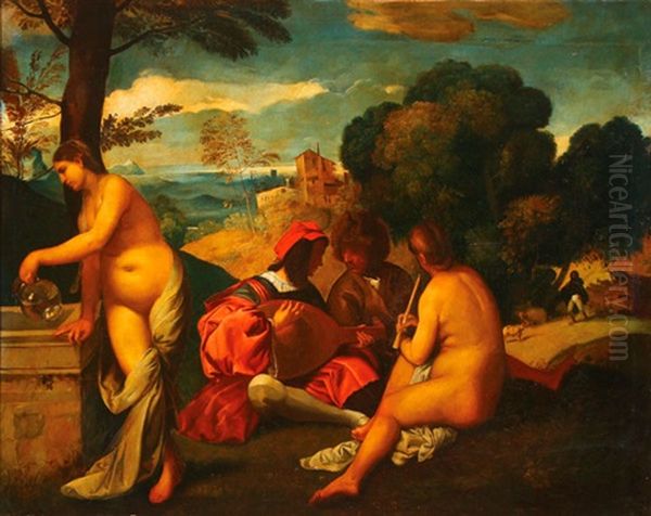 Pastoral Concert Oil Painting by  Giorgione