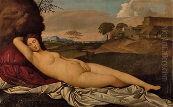 Schlafende Venus Oil Painting by  Giorgione