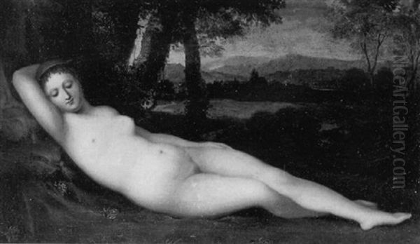 Venus Allongee Sur Fond De Paysage Oil Painting by  Giorgione