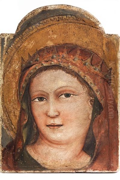 Fragment Eines Freskos Mit Darstellung Einer Heiligen Oil Painting by  Giotto