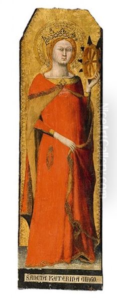 Catherine Of Alexandria And Saint Anthony The Great Oil Painting by Matteo Giovannetti