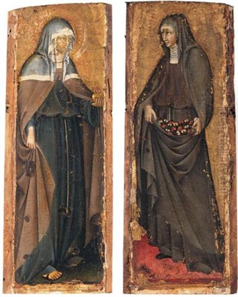 Santa Chiara (+ Santa Elisabetta D'ungheria; Pair) Oil Painting by  Giovanni di Paolo