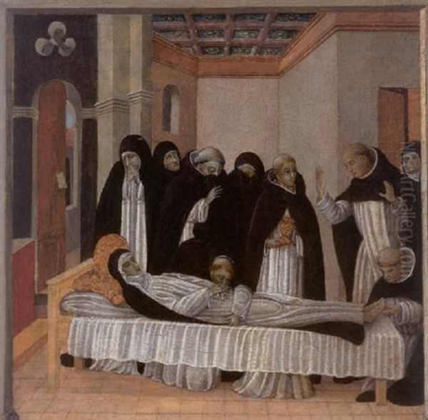 The Death Of Saint Catherine Of Siena Oil Painting by  Giovanni di Paolo