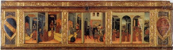 Scenes From The Story Of Esther Oil Painting by  Giovanni di Paolo