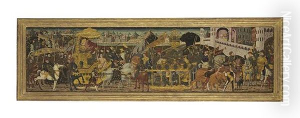 The Triumph Of Alexander The Great: A Cassone Front Oil Painting by  Giovanni di Ser Giovanni (Scheggia)