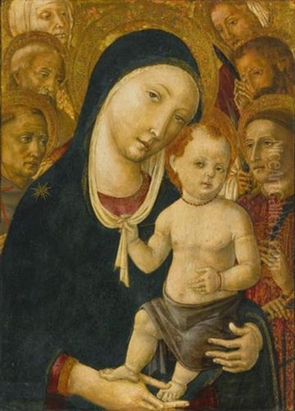 The Madonna And Child With Six Saints Oil Painting by Matteo Di Giovanni