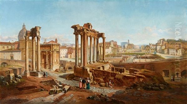 The Forum Romanum Oil Painting by Vincenzo Giovannini