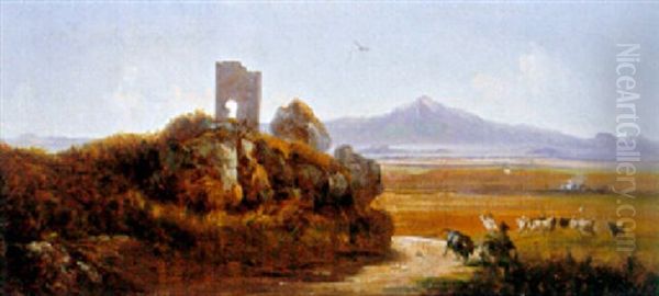 Butteri A Tor Di Quinto Oil Painting by Vincenzo Giovannini