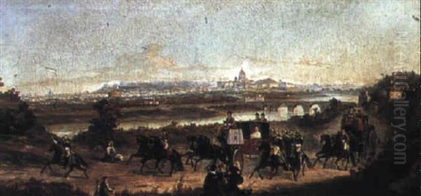 The Pope Leaving Rome Oil Painting by Vincenzo Giovannini