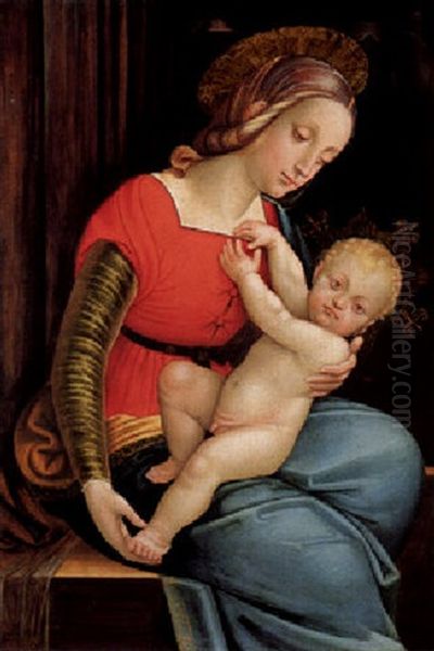 Madonna And Child Oil Painting by Girolamo Giovenone