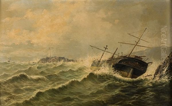 Marina Oil Painting by Adolfo Giraldez Y Penalver