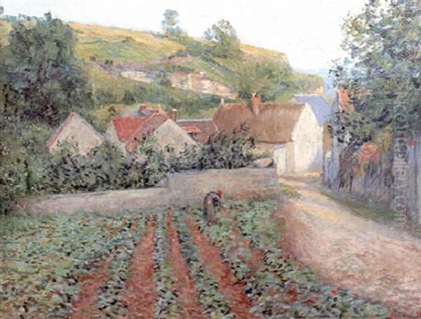 Auvers-sur-oise Oil Painting by Leon Giran-Max