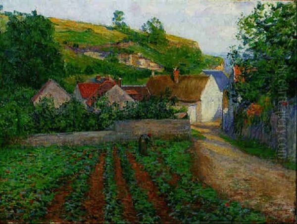 L'entree Du Village D'ennery Oil Painting by Leon Giran-Max