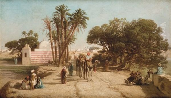 Vue De Syout, Egypte Oil Painting by Albert Girard