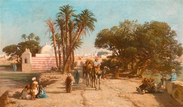 Orientalische Strassenszene Oil Painting by Albert Girard