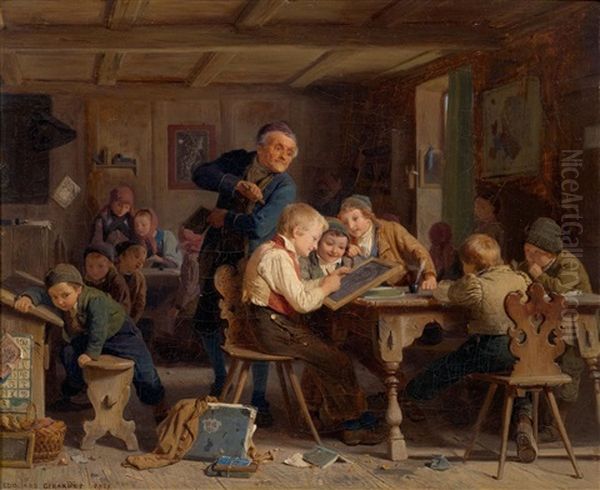 The Caricature Of The Schoolmaster Oil Painting by Edouard-Henri Girardet