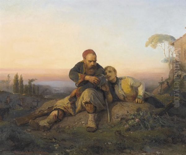 Soldaten Nach Der Schlacht Von Solferino Oil Painting by Edouard-Henri Girardet