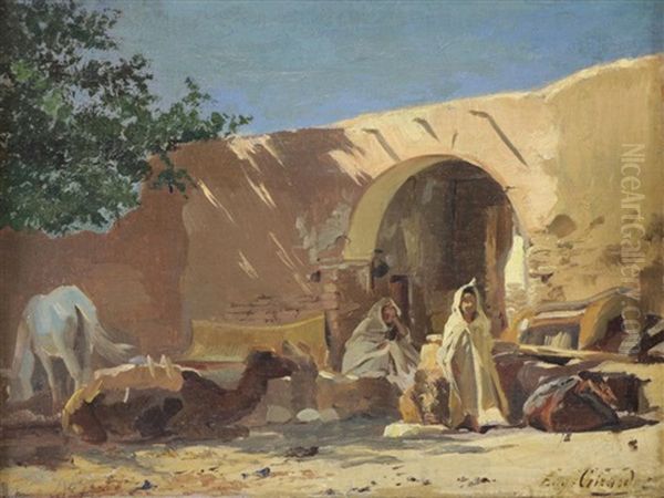 Orientalist Scene Oil Painting by Eugene Alexis Girardet