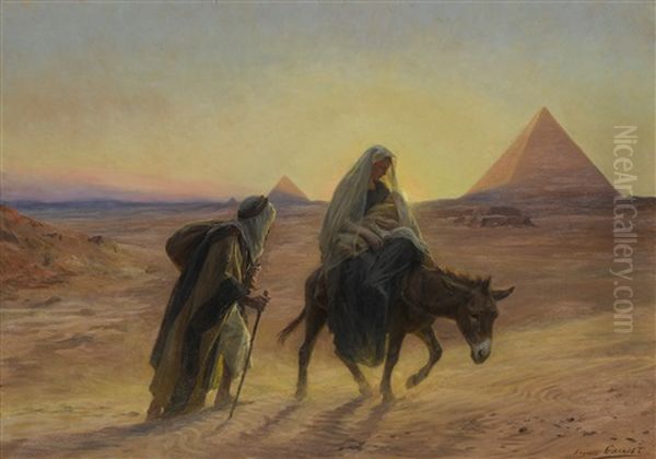 Flight Into Egypt Oil Painting by Eugene Alexis Girardet