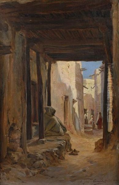 Ruelle A Bou Saada Oil Painting by Eugene Alexis Girardet