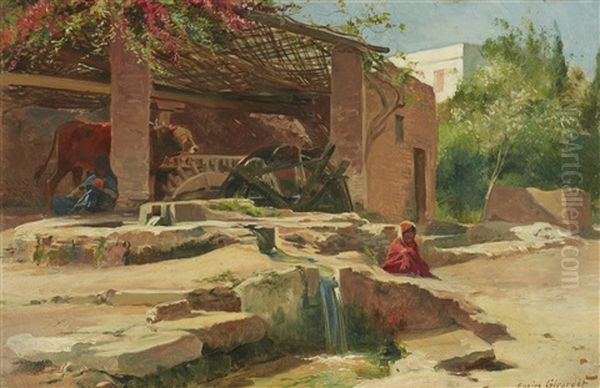 Sakkieh Dans Un Jardin D'egypte Oil Painting by Eugene Alexis Girardet