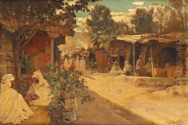 Scene De Rue Oil Painting by Eugene Alexis Girardet