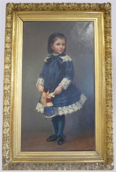 Portrait De Marie Oil Painting by Eugene Alexis Girardet