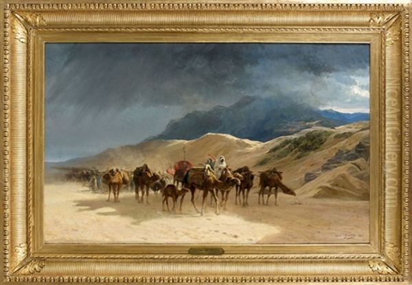 La Caravane Oil Painting by Eugene Alexis Girardet