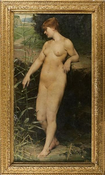 Baigneuse A La Riviere Oil Painting by Eugene Alexis Girardet