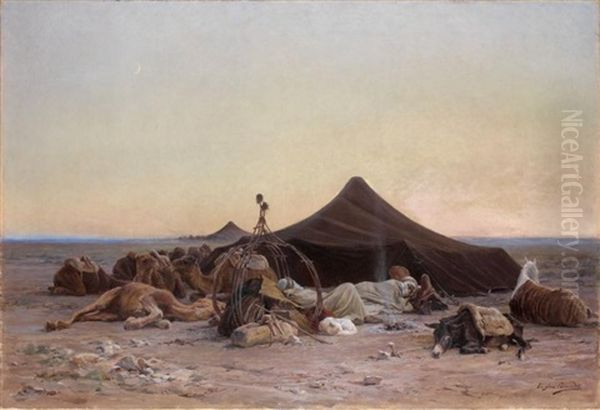 La Halte Oil Painting by Eugene Alexis Girardet