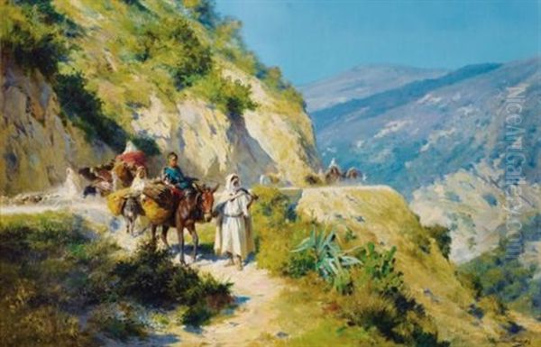 Le Retour Du Troupeau Oil Painting by Eugene Alexis Girardet