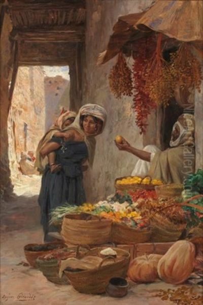 Le Marchand De Fruits Oil Painting by Eugene Alexis Girardet