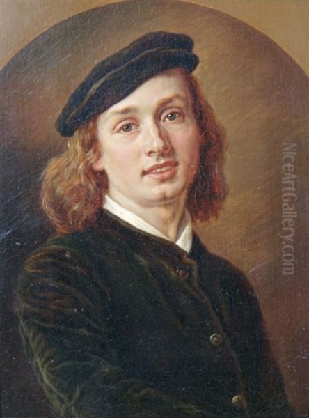 Portrait Of A Man Oil Painting by Gerhard Bachman