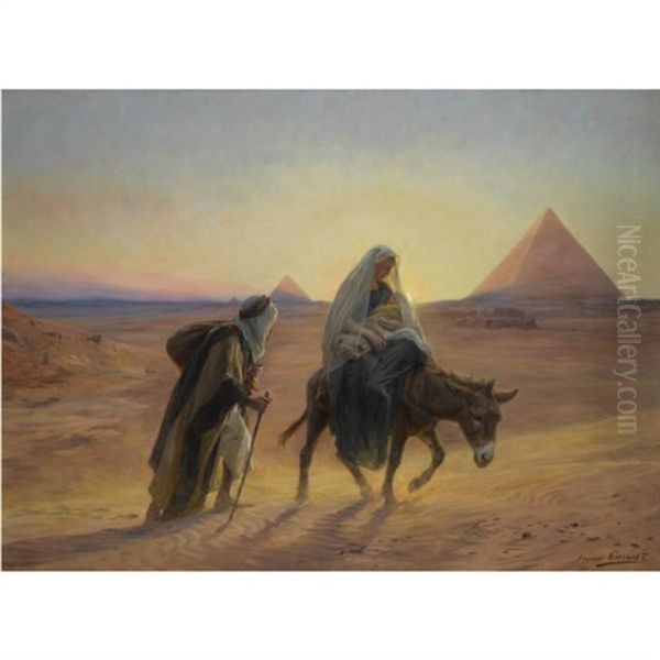 Flight Into Egypt Oil Painting by Eugene Alexis Girardet