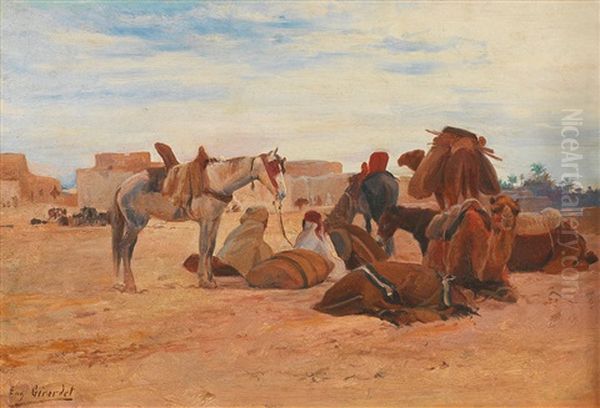 La Halte Oil Painting by Eugene Alexis Girardet