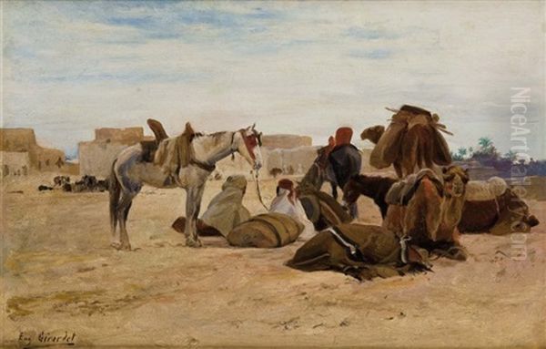 La Halte Oil Painting by Eugene Alexis Girardet