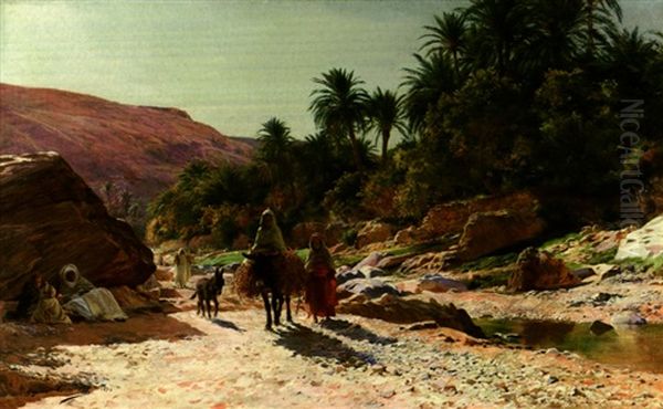 L'oued De Bou Saada Oil Painting by Eugene Alexis Girardet