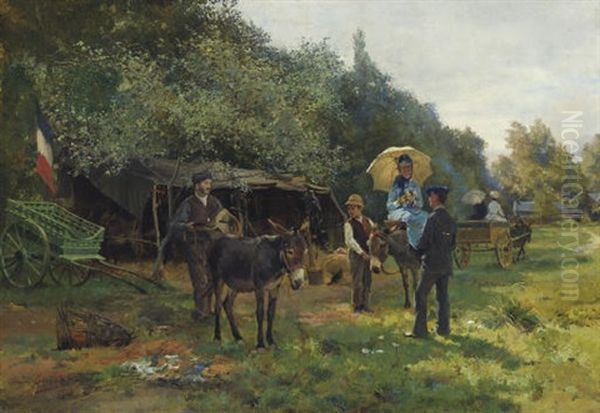 Excursion D'ete Oil Painting by Eugene Alexis Girardet