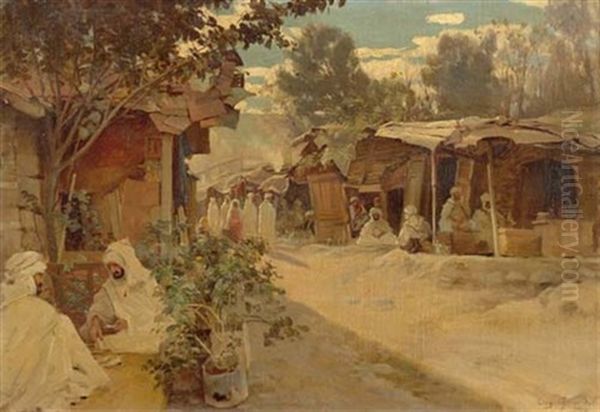 Orientalischer Bazar Oil Painting by Eugene Alexis Girardet