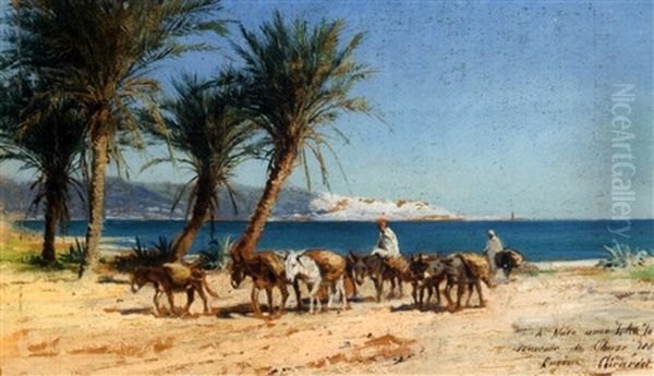 La Baie D'alger, Vue Du Jardin D'essai Oil Painting by Eugene Alexis Girardet