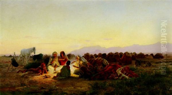 The Encampment Oil Painting by Eugene Alexis Girardet