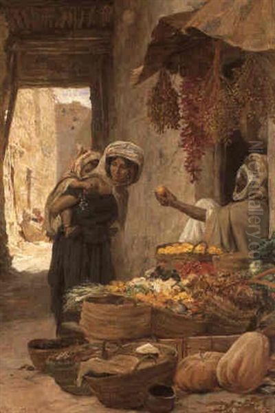 Marchand D'oranges Oil Painting by Eugene Alexis Girardet