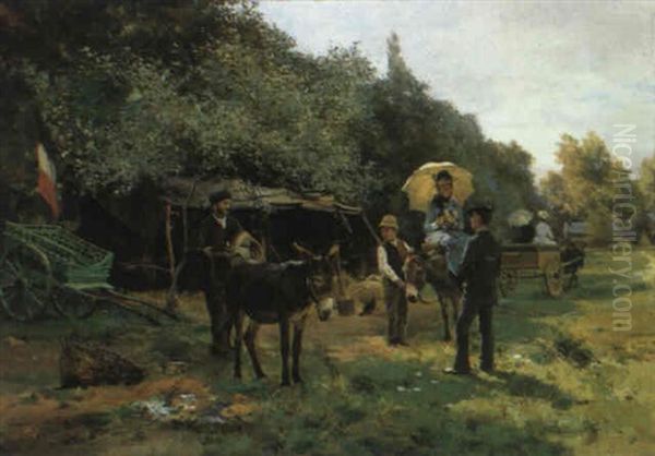 La Partie De Campagne Oil Painting by Eugene Alexis Girardet