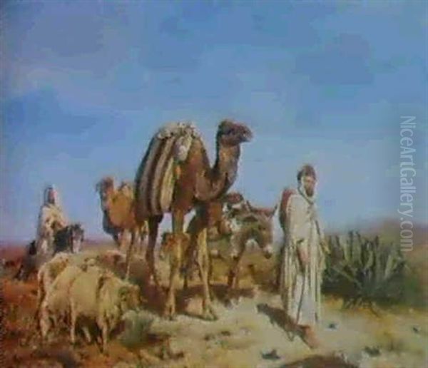 Les Nomades Oil Painting by Eugene Alexis Girardet