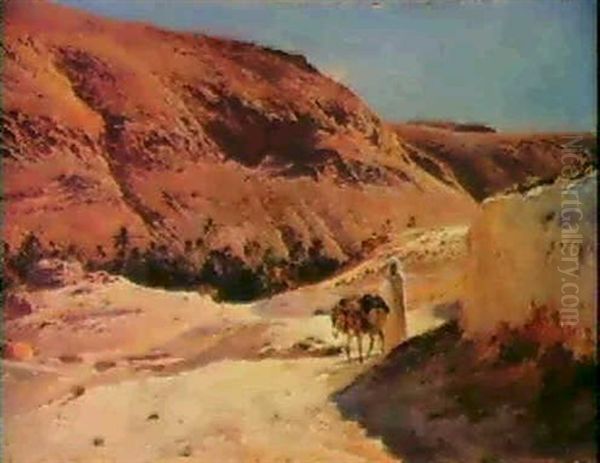 Berger Dans Le Sud Algerien Oil Painting by Eugene Alexis Girardet