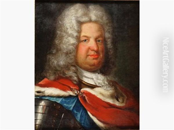 Portrait De Stanislas Leczinski Duc De Lorraine Et De Bar Oil Painting by Jean Girardet