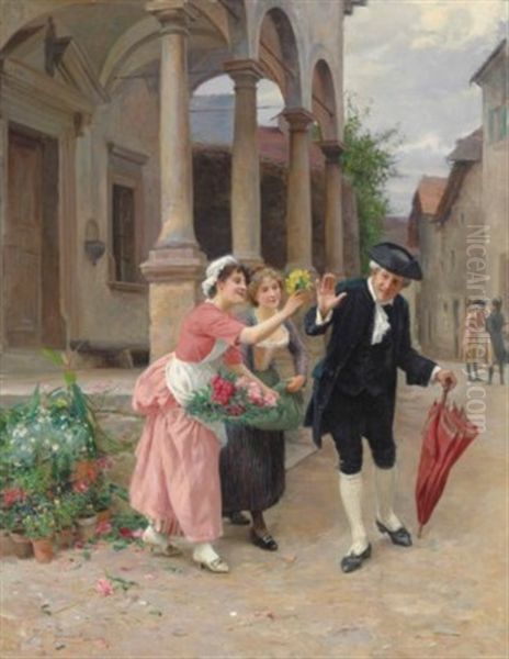 Non Merci Oil Painting by Jules Girardet