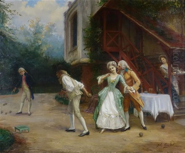 La Partie Gagnee Oil Painting by Jules Girardet