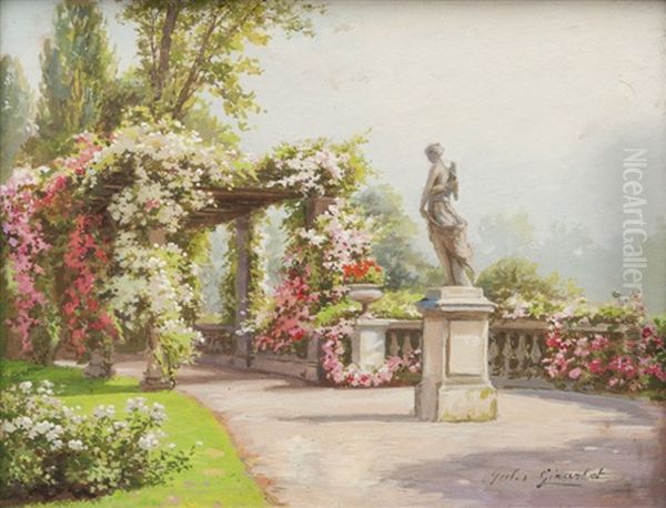 Le Jardin Fleuri Oil Painting by Jules Girardet